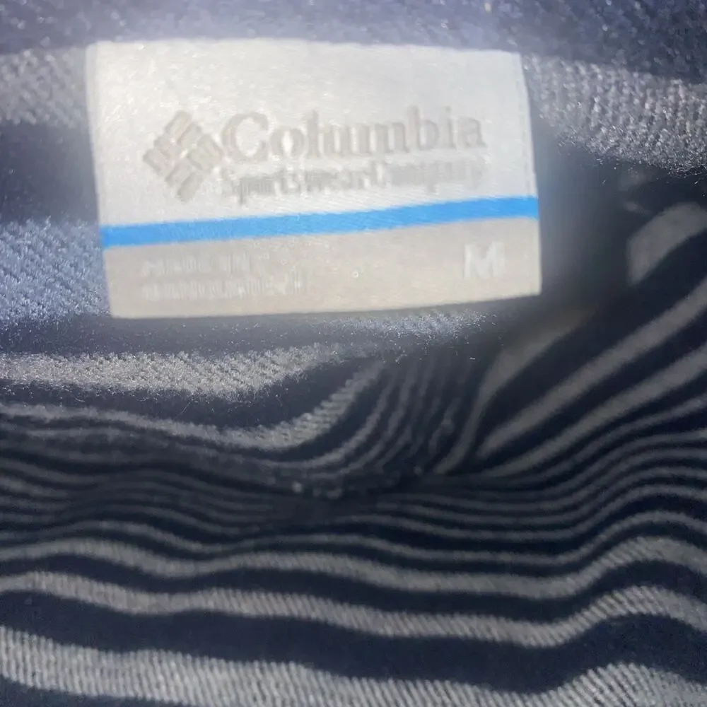 Columbia Shacket Blue Striped Mens Size Medium